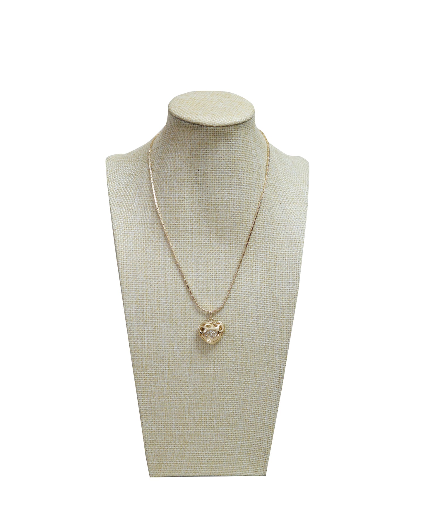 Sparkly Gold Heart Necklace