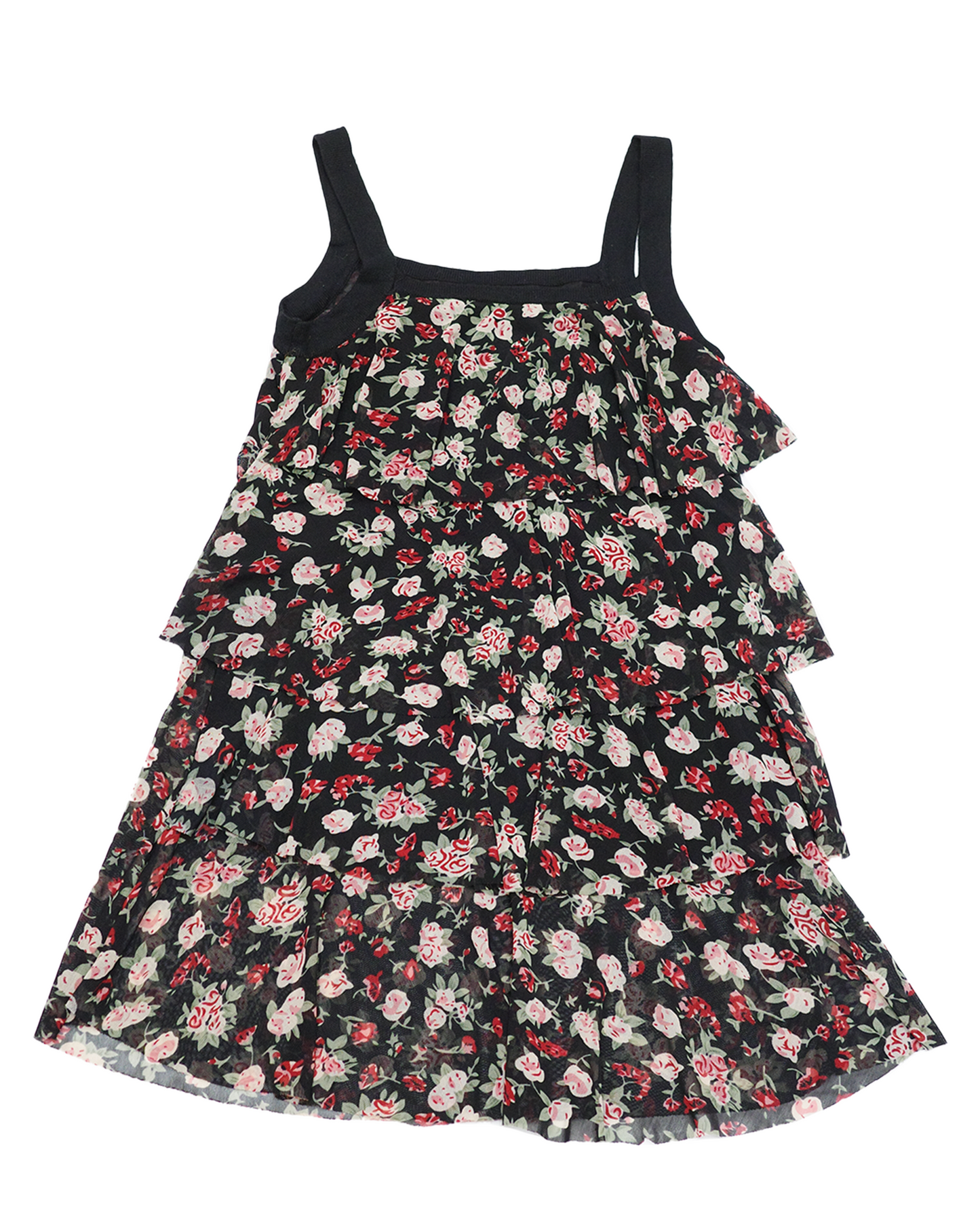 Black Floral Tiered Cami