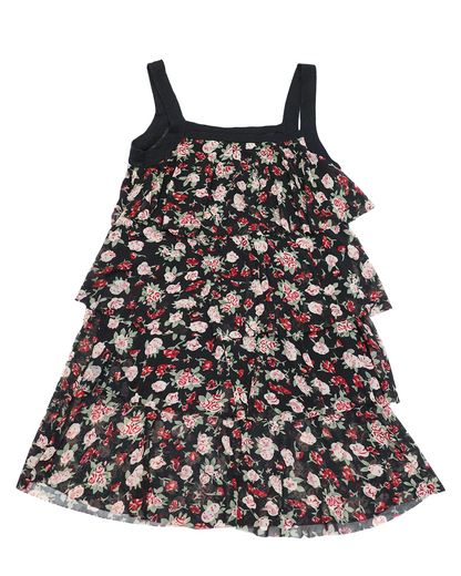 Black Floral Tiered Cami