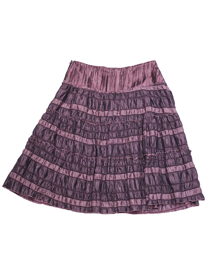 Purple Crinkled Tiered Skirt