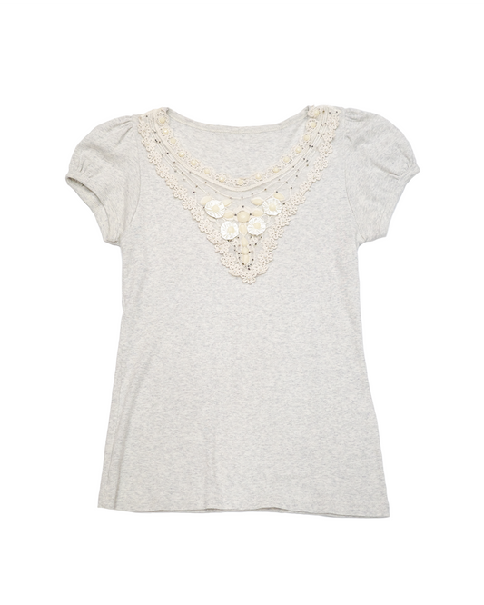 Grey Embellished Top