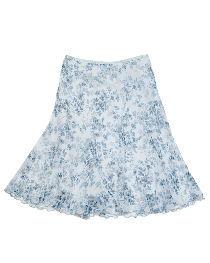 Blue Floral Skirt