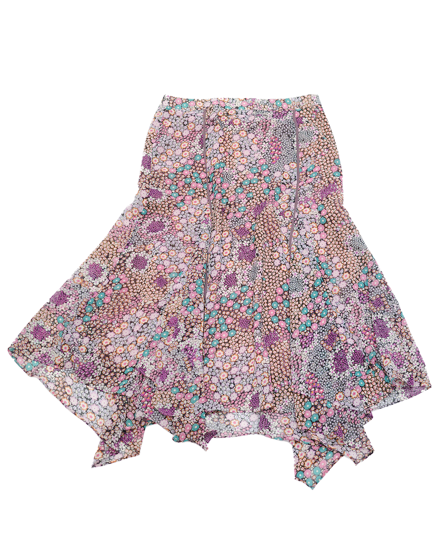Purple-tone Floral Skirt
