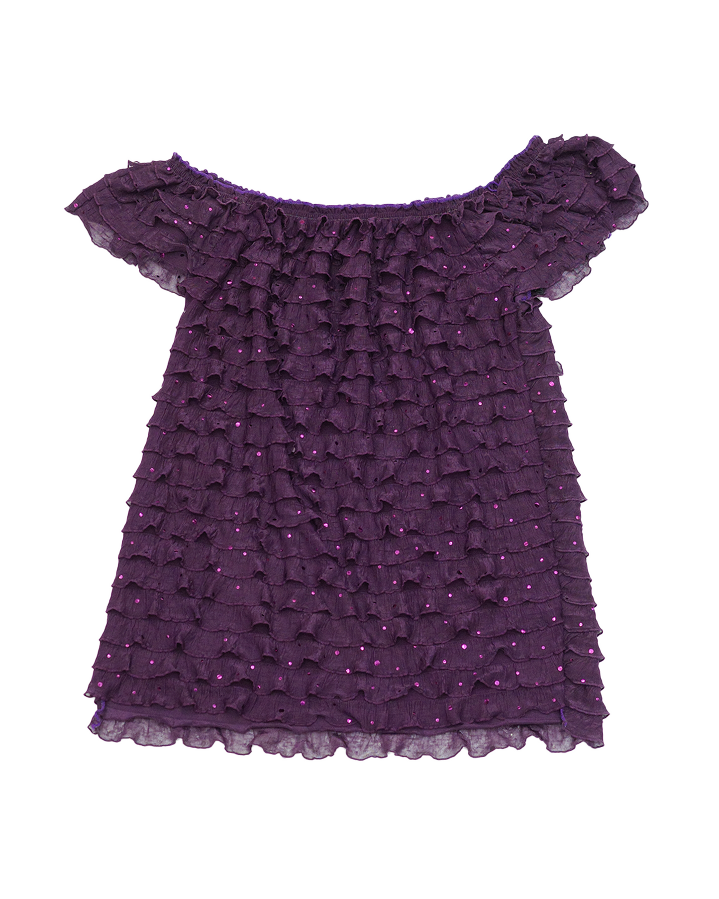 Purple Sequins Tiered Top