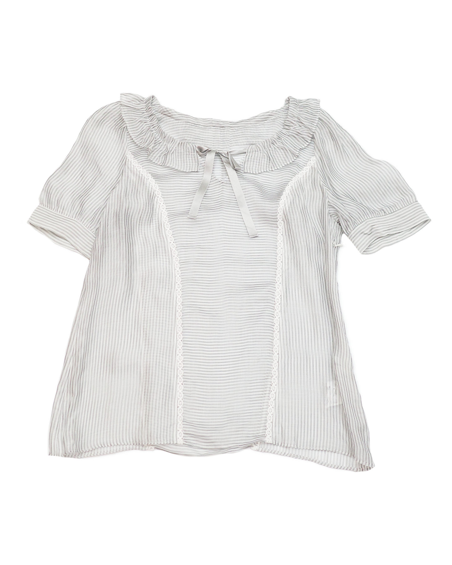 Jill Stuart Striped Gray Blouse