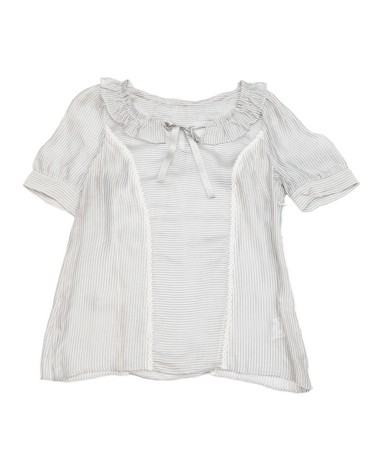 Jill Stuart Striped Gray Blouse