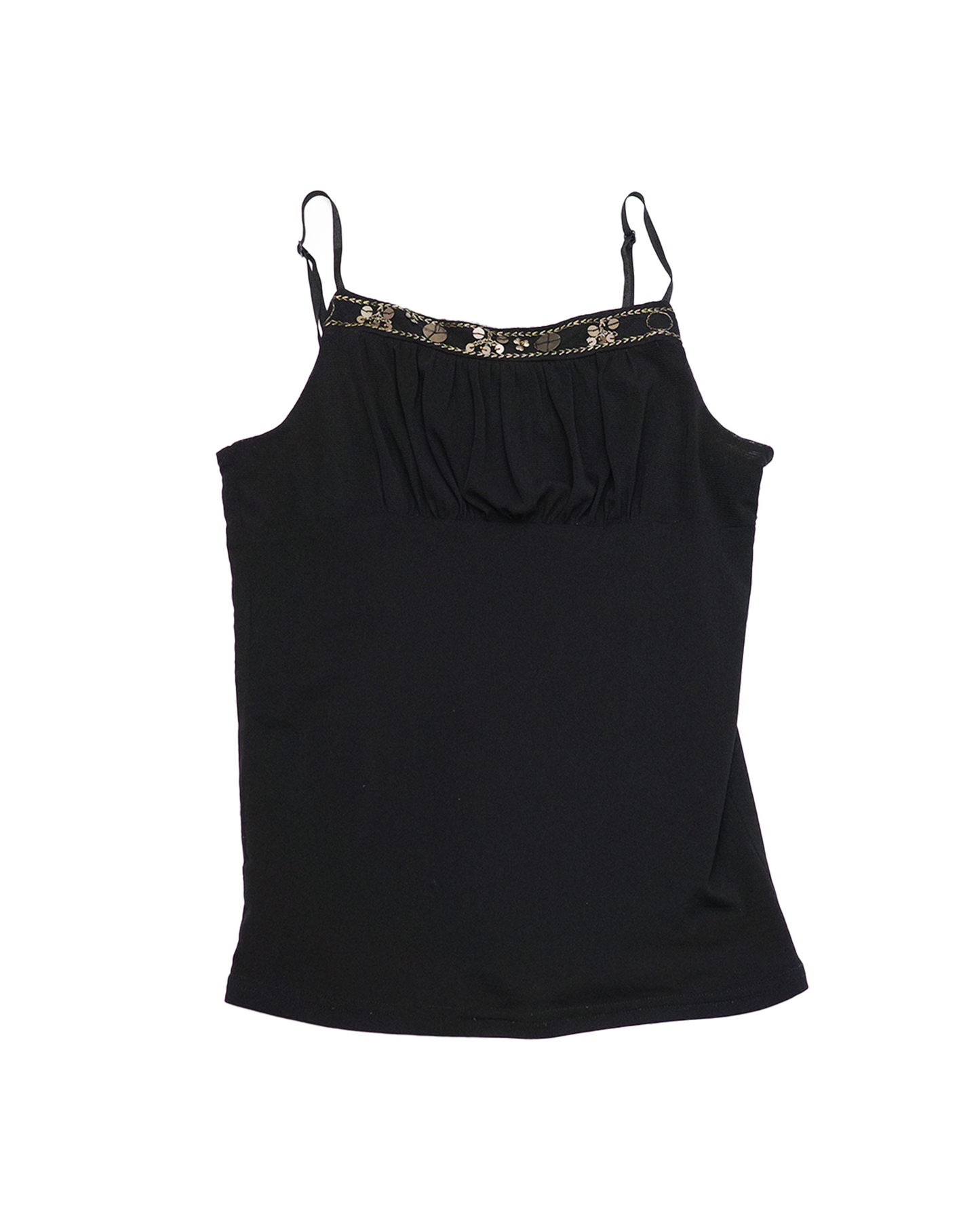 Black Sequin-Trim Cami