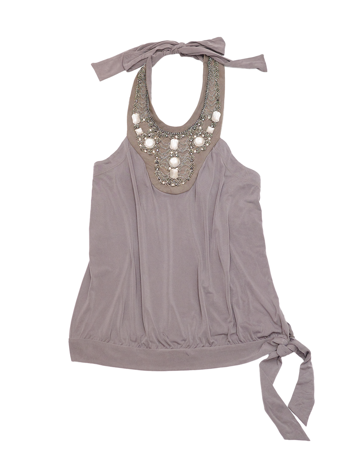 Mauve Beaded Halter Top