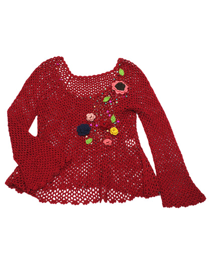 Red Crochet Top
