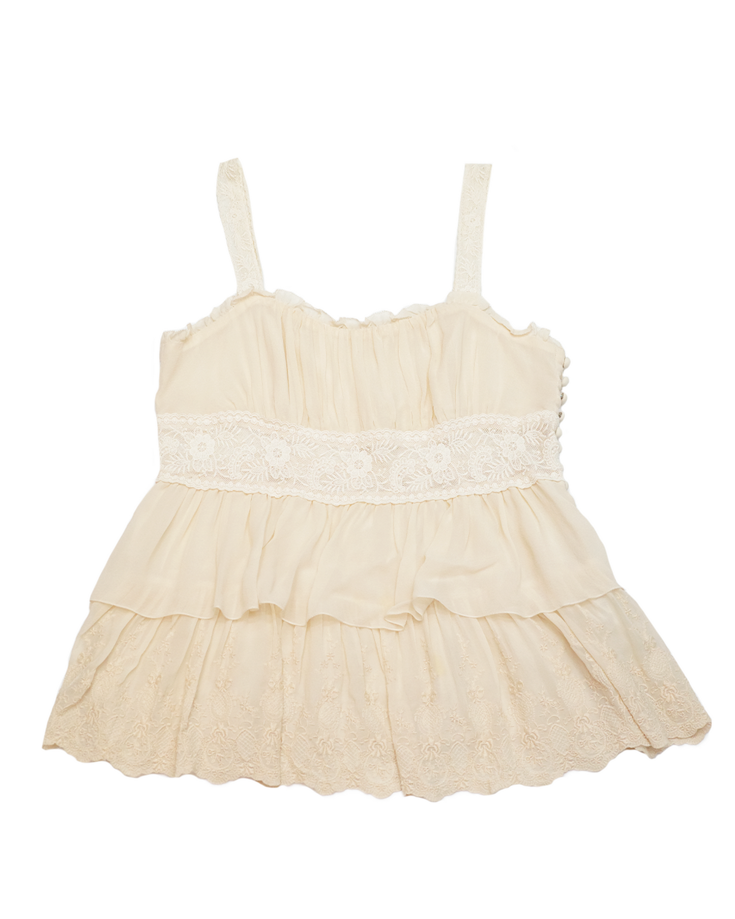 Cream Tiered Lace Cami