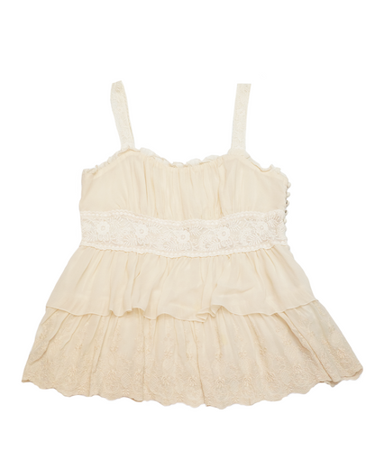 Cream Tiered Lace Cami