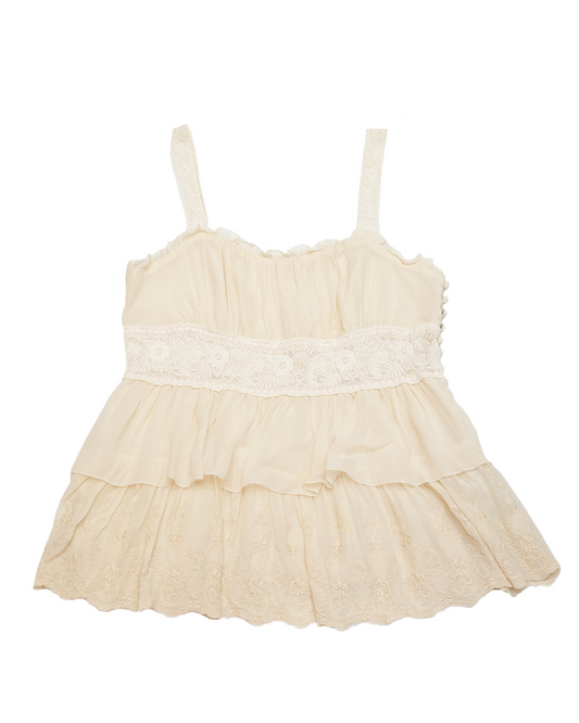 Cream Tiered Lace Cami