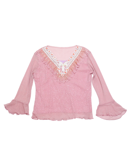 Romanticism Sparkly Pimk Top