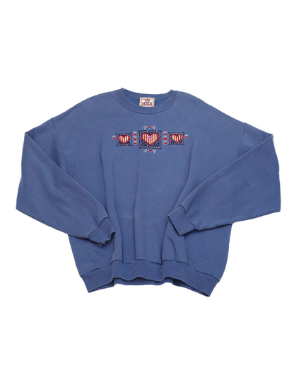 Blue Patchwork Sweater