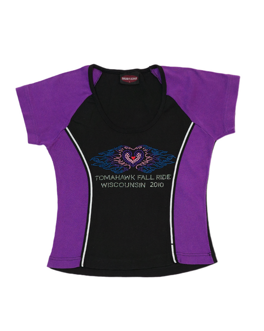 Heart Fire Rhinestones Tee