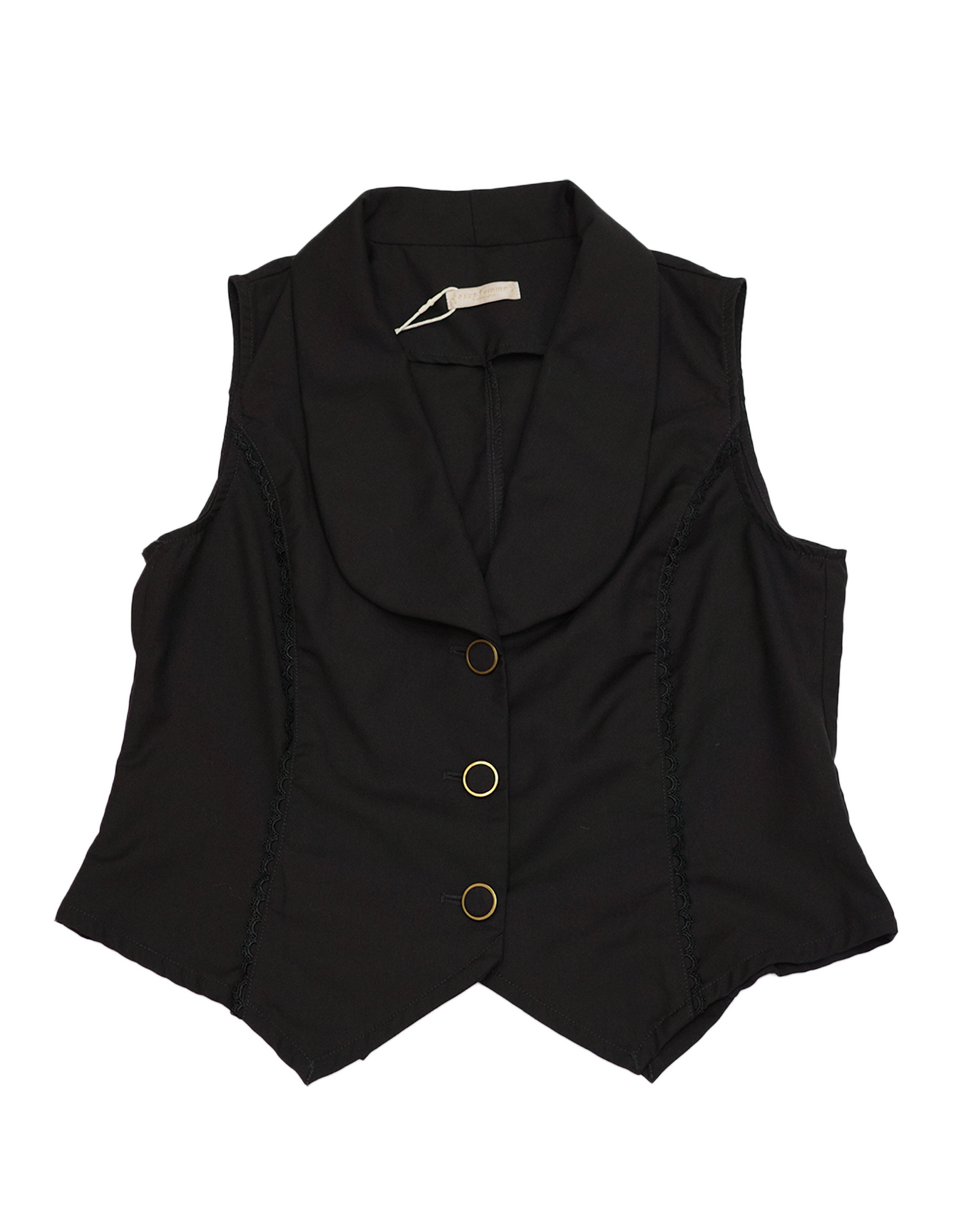 Axes Femme Black Ruffle Vest