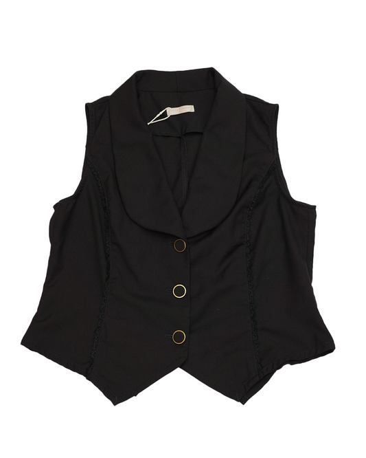 Axes Femme Black Ruffle Vest
