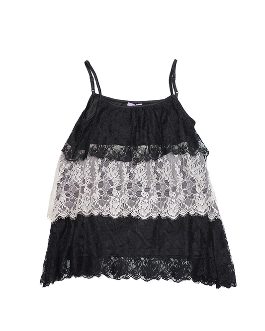 Black & White Layered Lace Cami