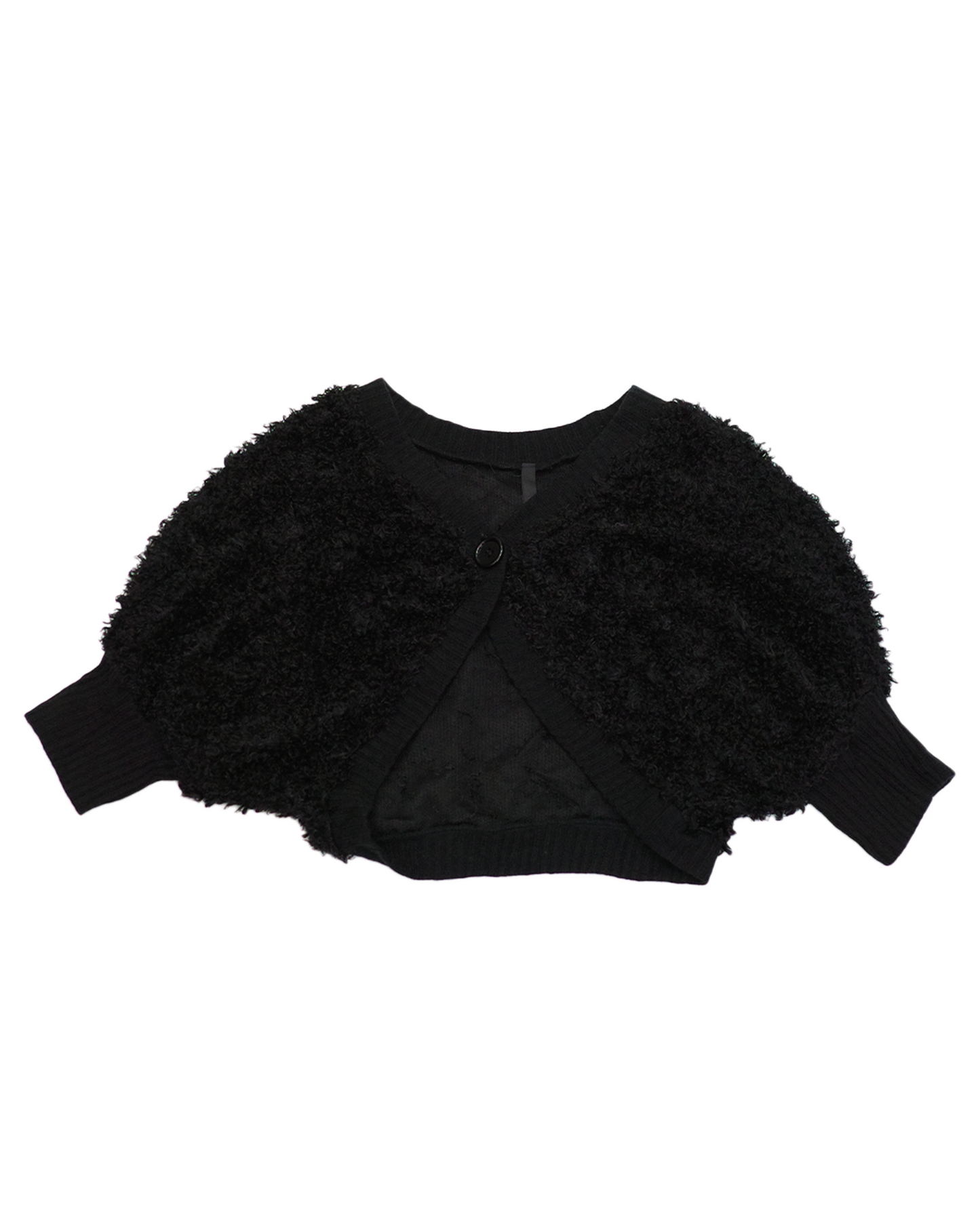 Fluffy Black Cropped Outer