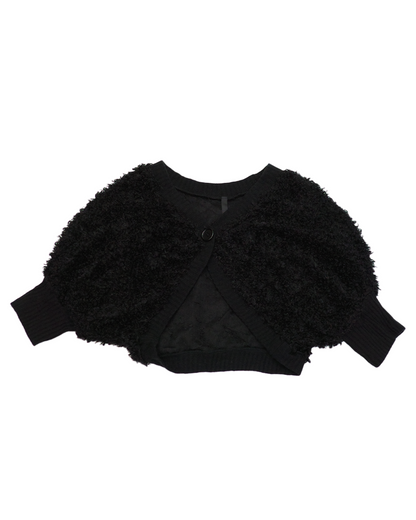 Fluffy Black Cropped Outer