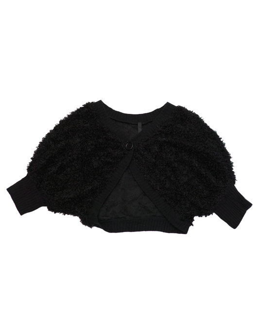 Fluffy Black Cropped Outer