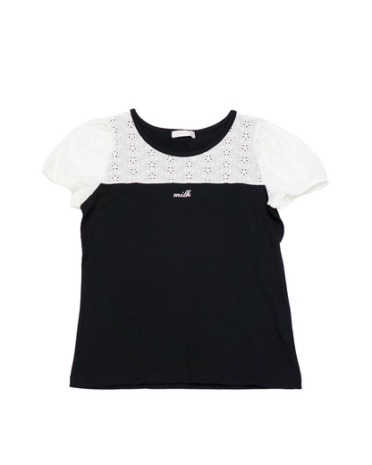 Milk Eyelet Lace Tee