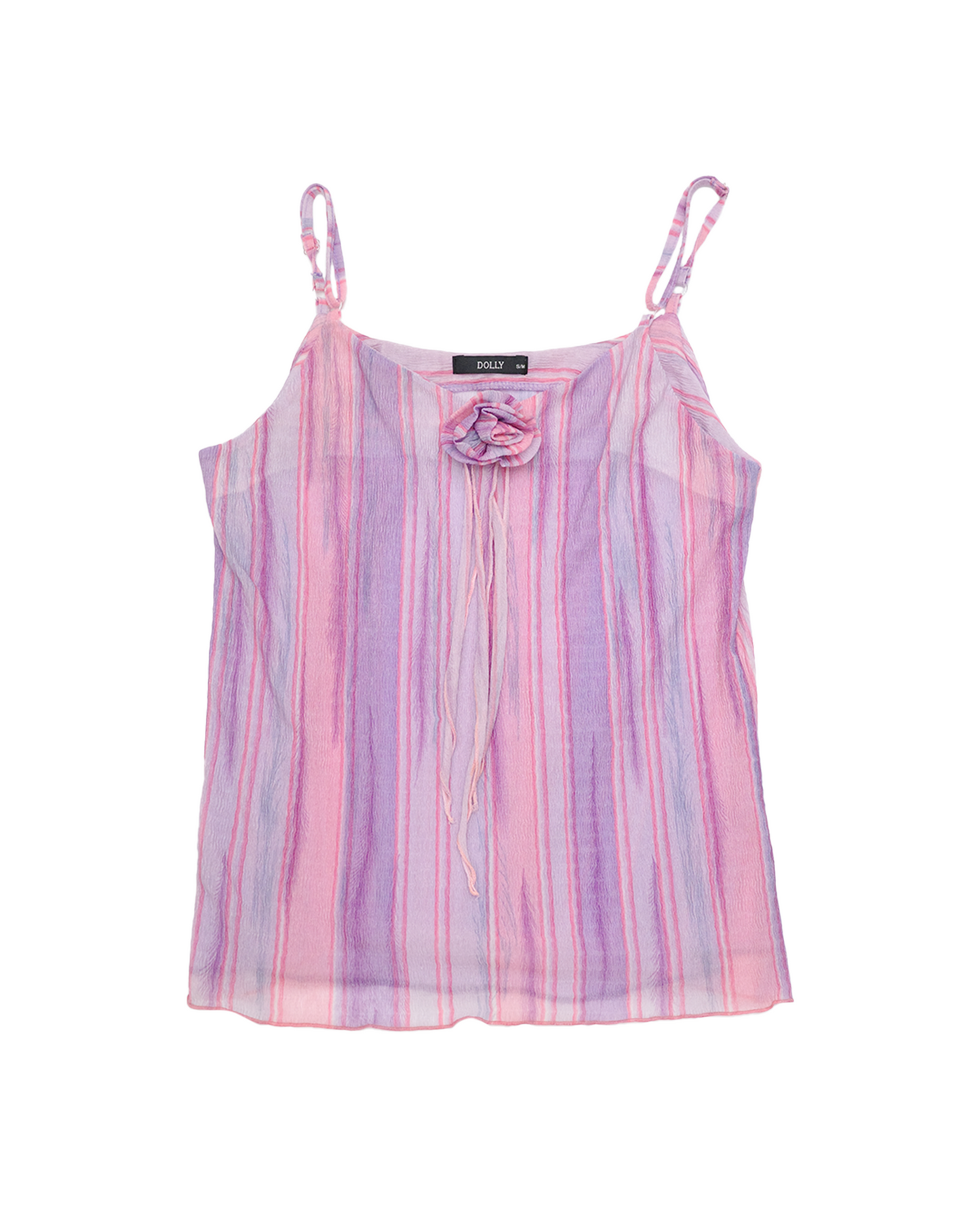 Purple Striped Cami with Rosette