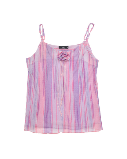 Purple Striped Cami with Rosette
