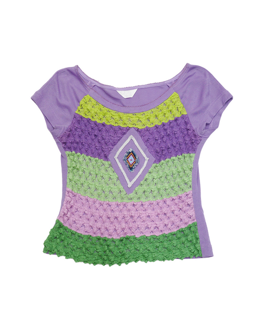 Purple Popcorn Knit Top