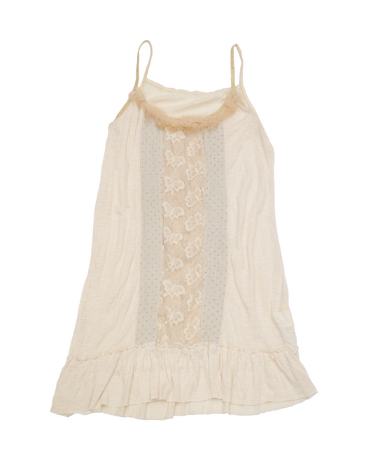 Butterfly Lace Ruffle Cami Dress