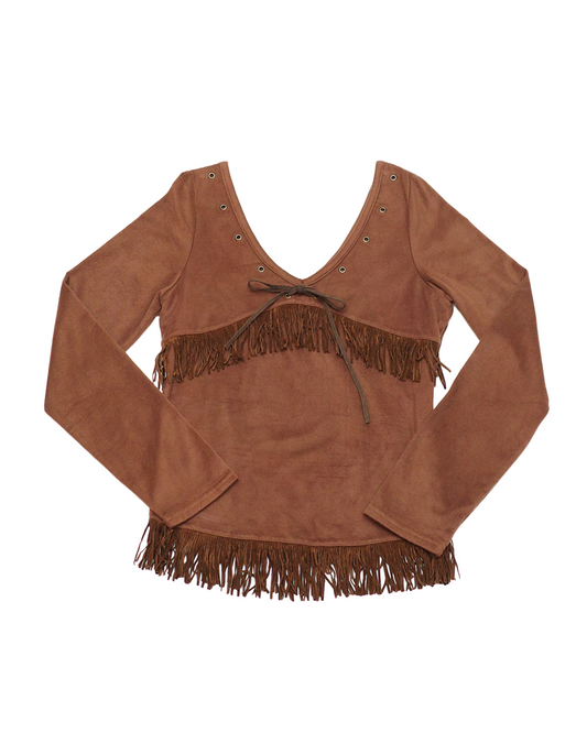 Brown Suede Top
