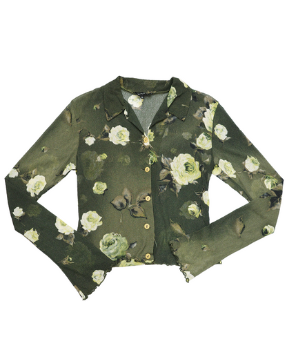 Dark Green Rose Shirt