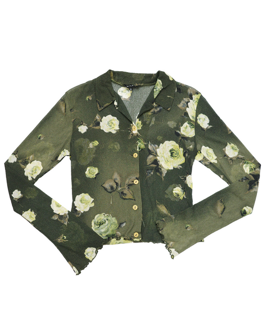 Dark Green Rose Shirt