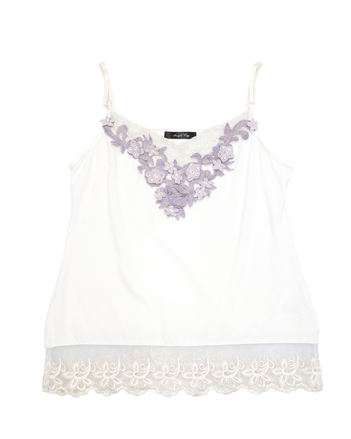 White Cami with Lavender Floral