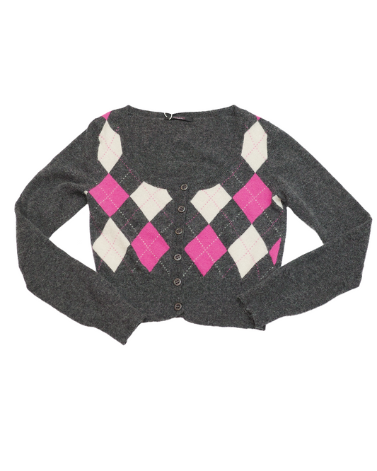 Argyle Cropped Cardigan