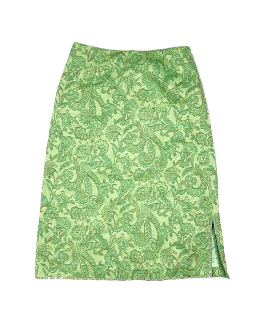 Green Floral Skirt
