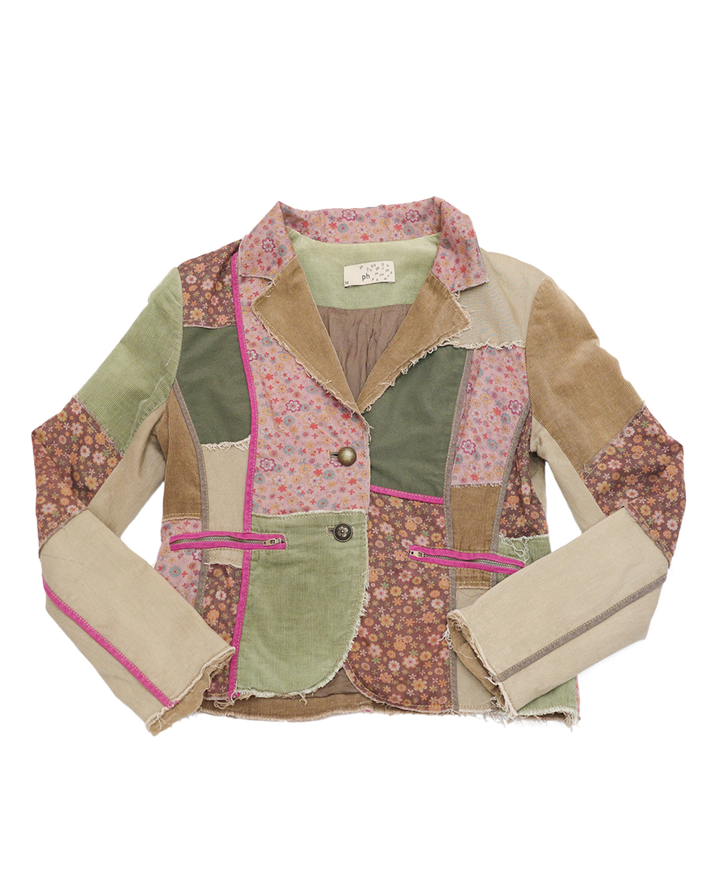 Pink House Patchwork Corduroy Blazer