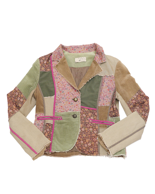 Pink House Patchwork Corduroy Blazer