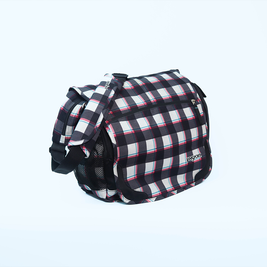 Jansport Black Checked Messenger Bag