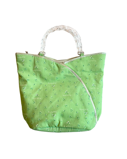 Green Floral Handbag