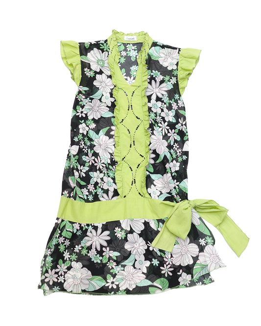 Green and Black Floral Dress