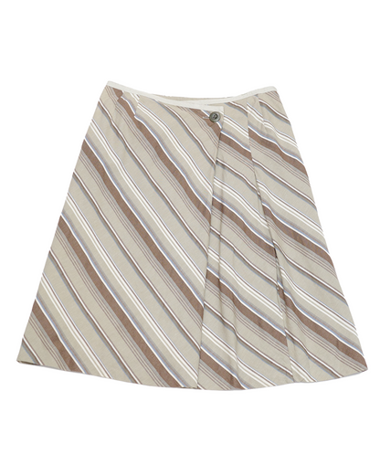 Brown Tone Striped Skirt