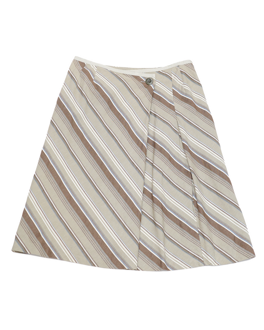 Brown Tone Striped Skirt