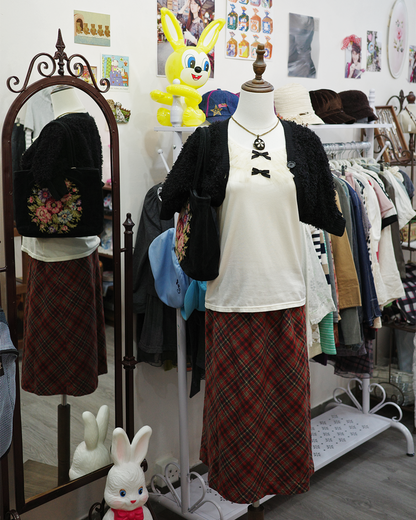 Fluffy Black Cropped Outer