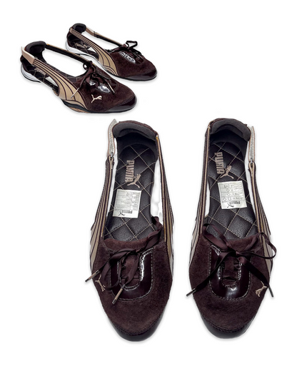 PUMA Brown Slingback Ballet Flats
