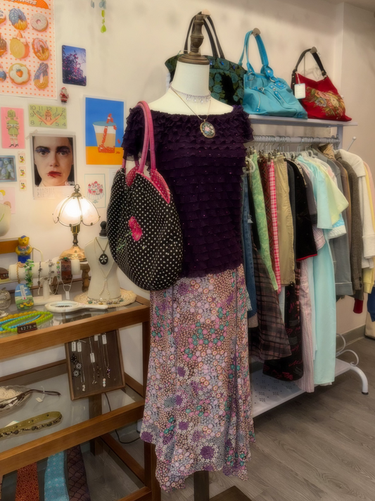 Purple Sequins Tiered Top
