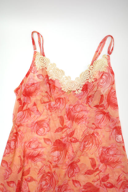 Rose Pattern Slip Dress