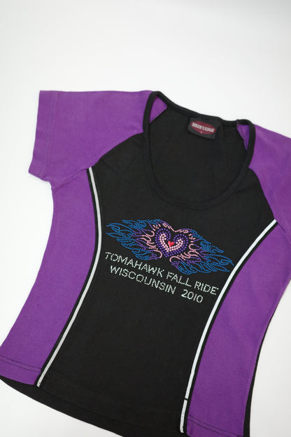 Heart Fire Rhinestones Tee