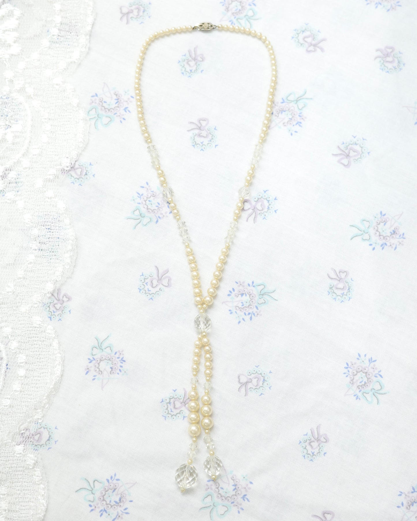 Crytsal Beads & Pearl Necklace