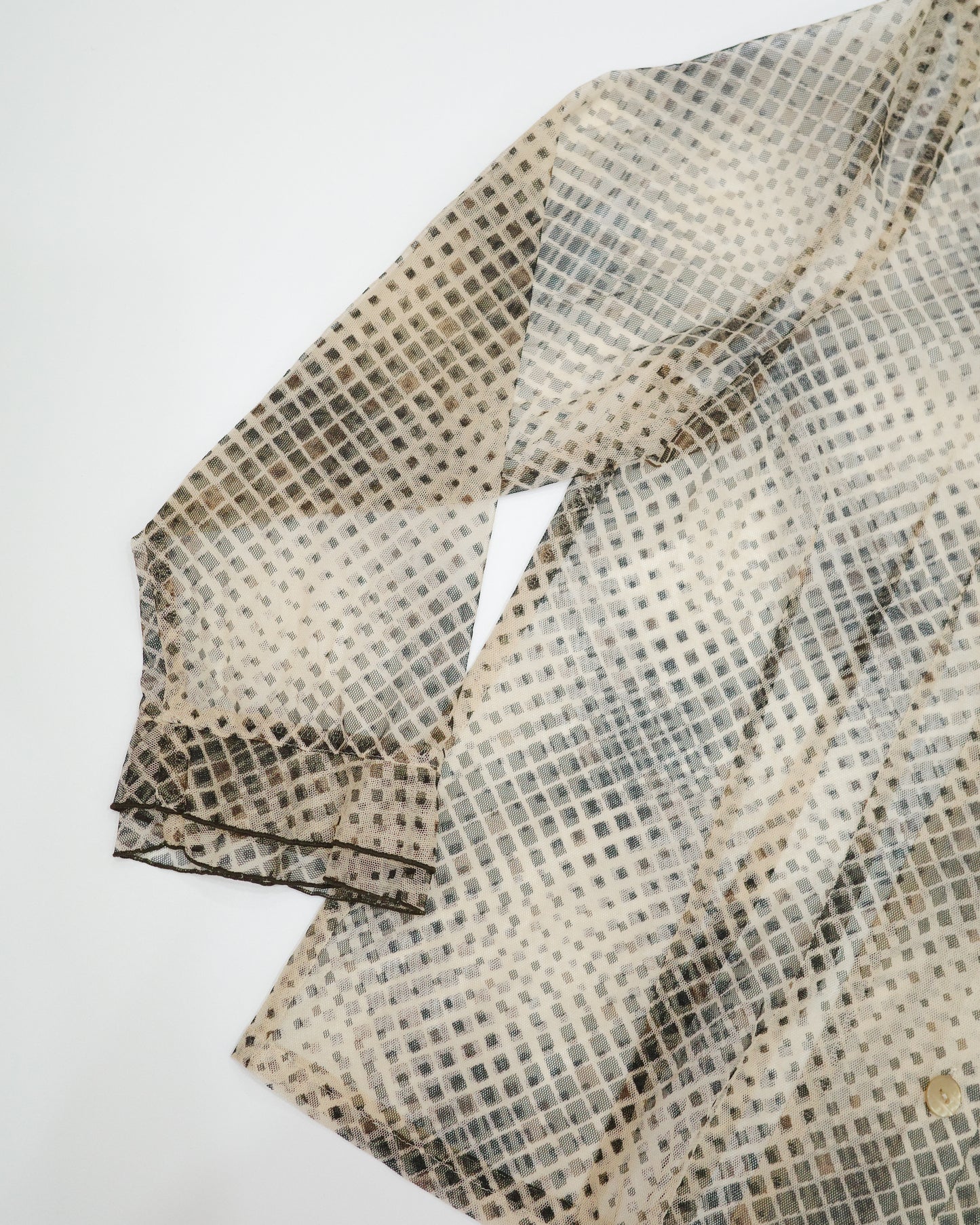 Mesh Checked Blouse